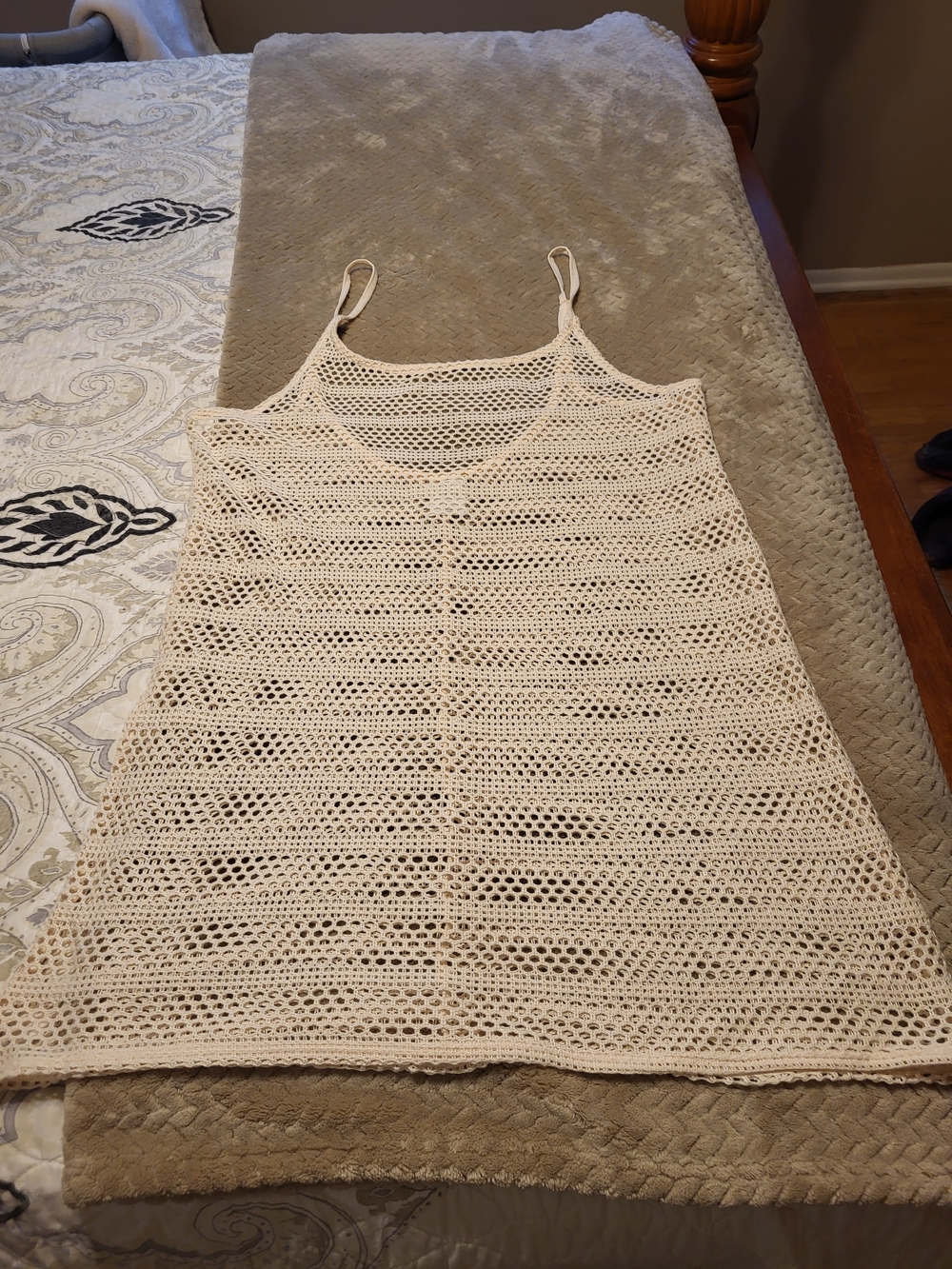 wild fable Cream Crochet Swim Coverup Tank